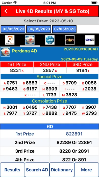 تصاویر Live 4D Result (MY & SG) Toto