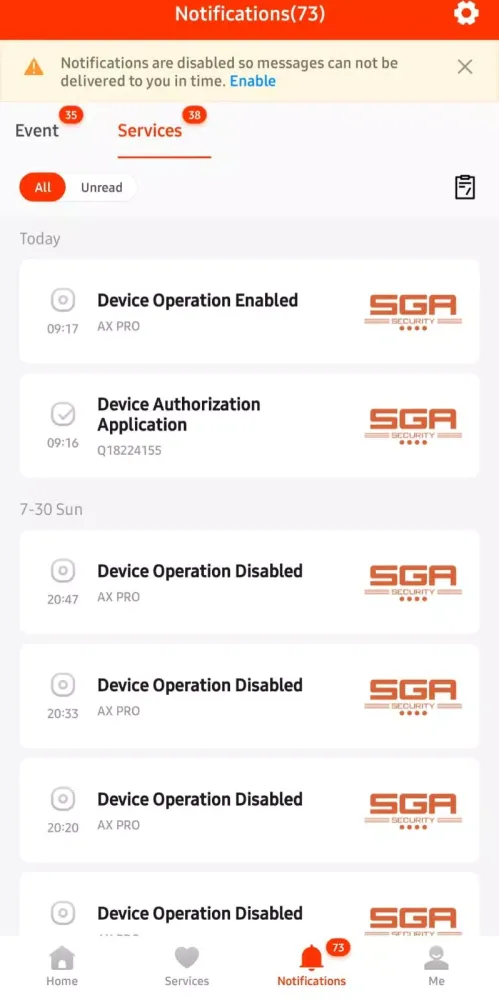 SGA Home Security Screenshots