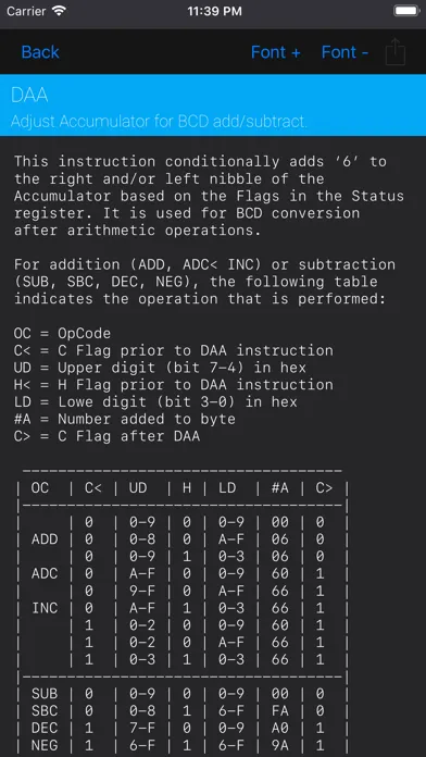 ภาพหน้าจอของ Z80 Reference