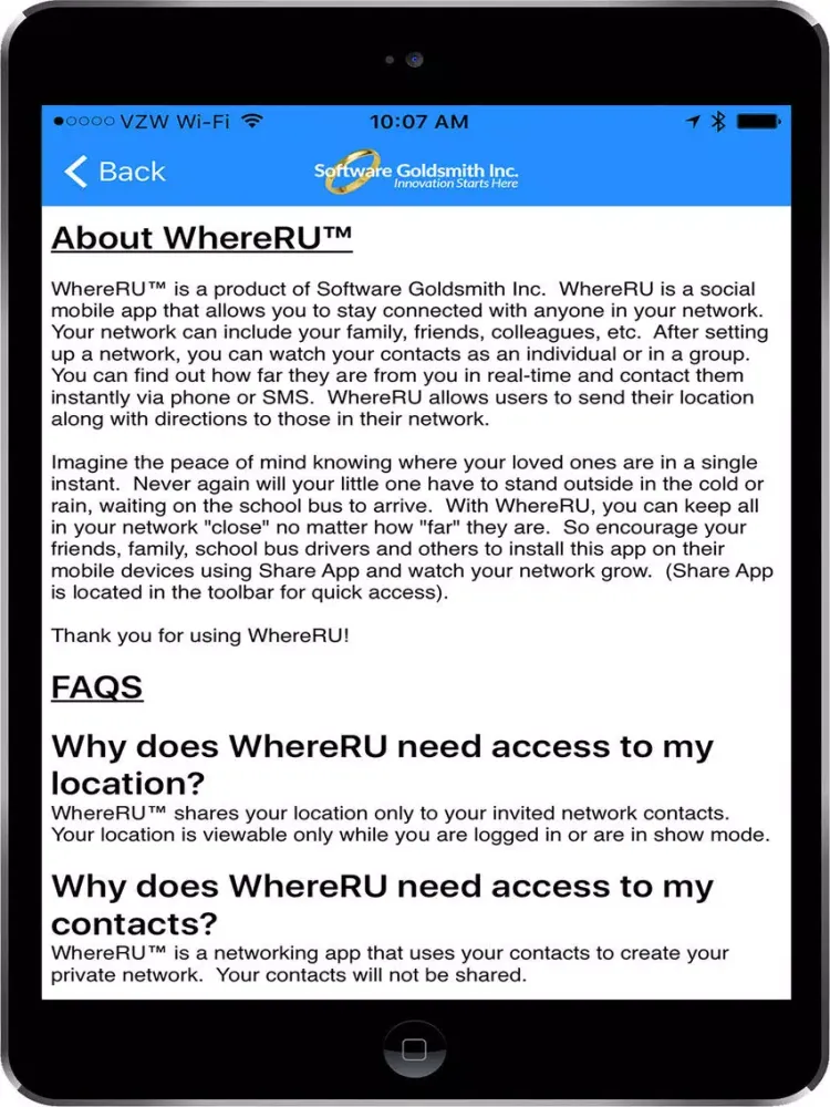 WhereRU™ iPad  سکرین شاٹس