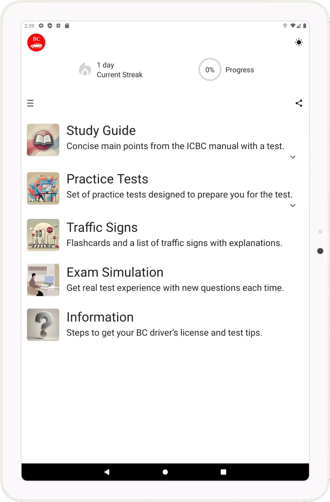 ICBC Practice Knowledge Test 스크린샷