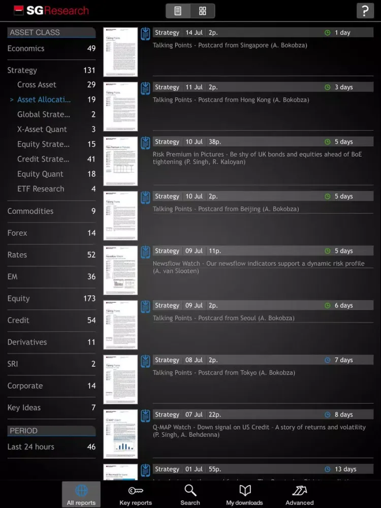 SG Research iPad 應用截圖