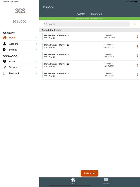 Capturas de pantalla de SGS eCOC iPad 