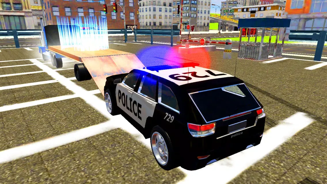 Ảnh chụp màn hình của Police Car Transport Truck 3d