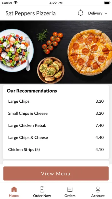 Tangkapan layar Sgt Peppers Pizzeria
