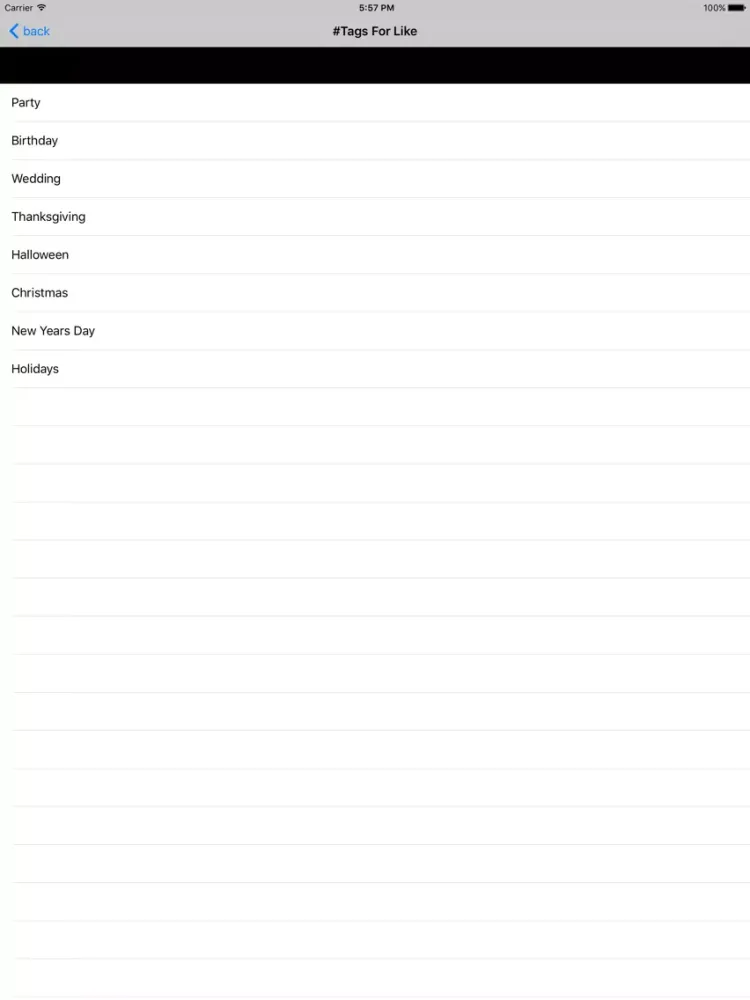 Capturas de tela do tag like for insta iPad 