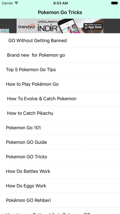 Tangkapan layar Guide and cheat for Pokemon Go