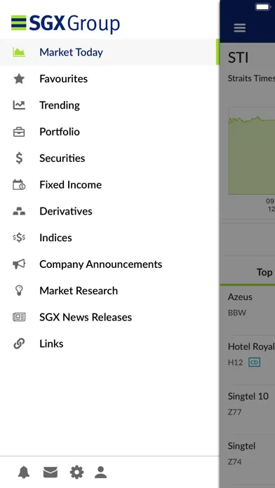 Capturas de tela do SGX Mobile