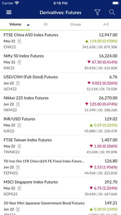 Capturas de tela do SGX Mobile