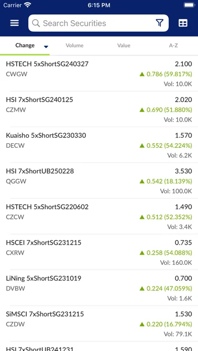 Capturas de tela do SGX Mobile