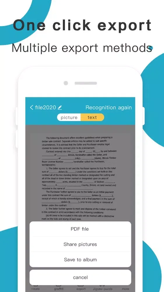 Capturas de tela do Scan Text Word
