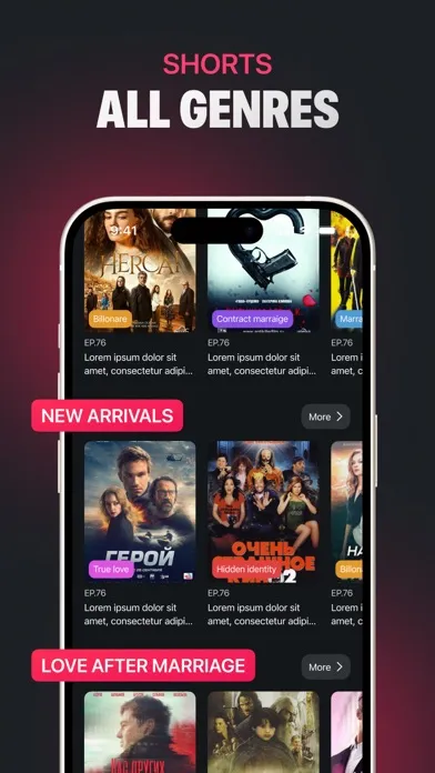 Capturas de pantalla de Drama Shorts.