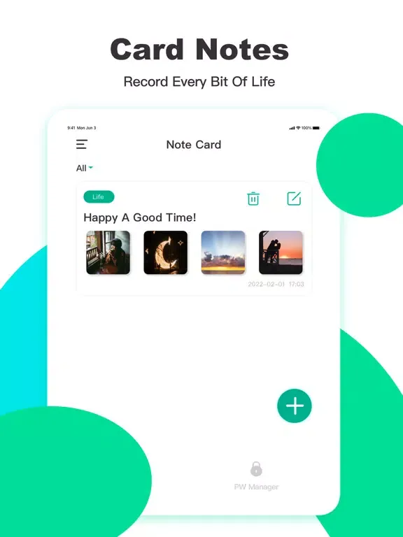 Zrzuty ekranu Note Card—Life Notes,PW Manage iPad 