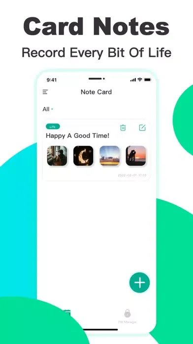 Zrzuty ekranu Note Card—Life Notes,PW Manage