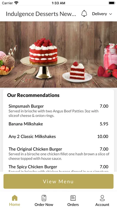 Tangkapan skrin Indulgence Desserts Newcastle