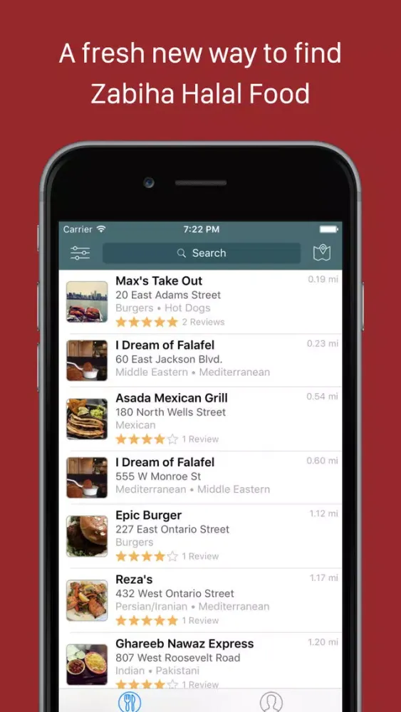 Zrzuty ekranu Namak - Halal Food Finder
