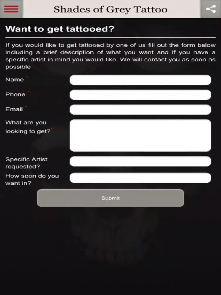 Скриншоты Shades of Grey Tattoo iPad 