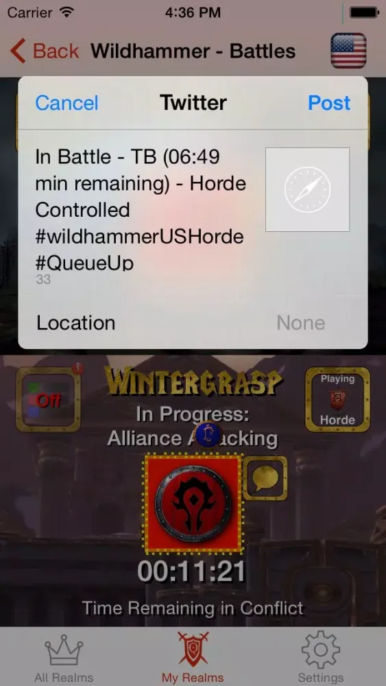 Tangkapan skrin QueueUp: A World of Warcraft PvP Battle Zone Companion