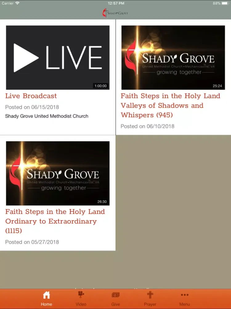 Shady Grove UMC iPad  스크린샷