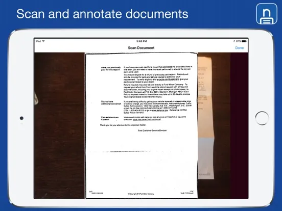 Zrzuty ekranu Notate PDF for BlackBerry iPad 