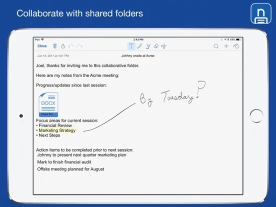 Zrzuty ekranu Notate PDF for BlackBerry iPad 