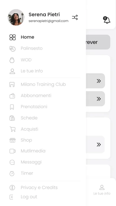 Ảnh chụp màn hình của Milano Training Club