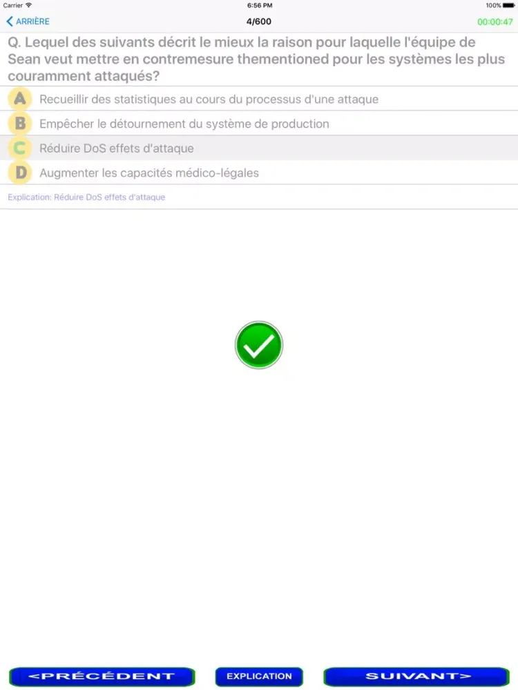 Tangkapan skrin CISSP CBK-5 in French iPad 