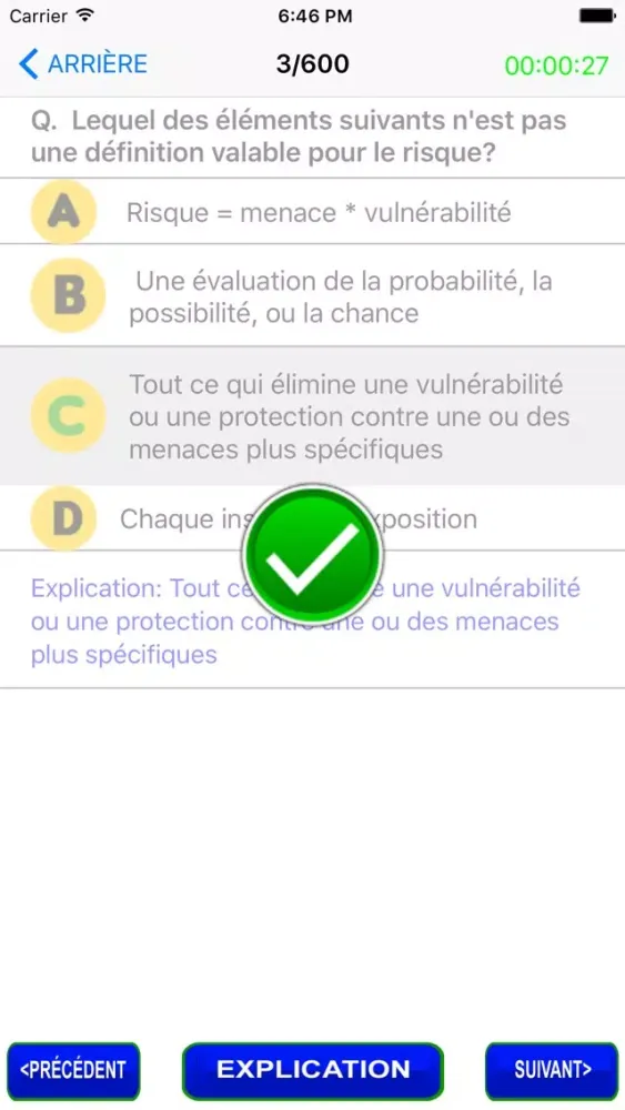 Tangkapan skrin CISSP CBK-5 in French