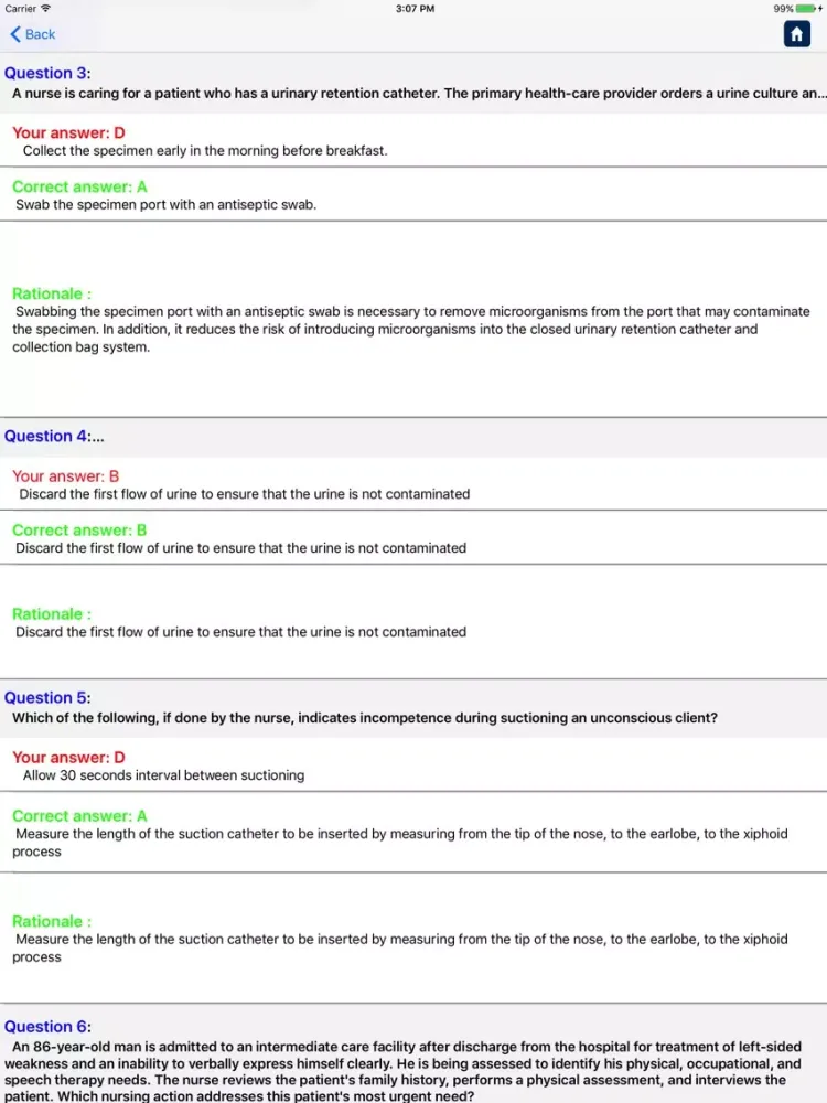 Tangkapan layar Fundamentals of Nursing Pro iPad 