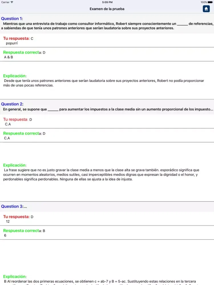 GRE Prueba de práctica gratis iPad 應用截圖
