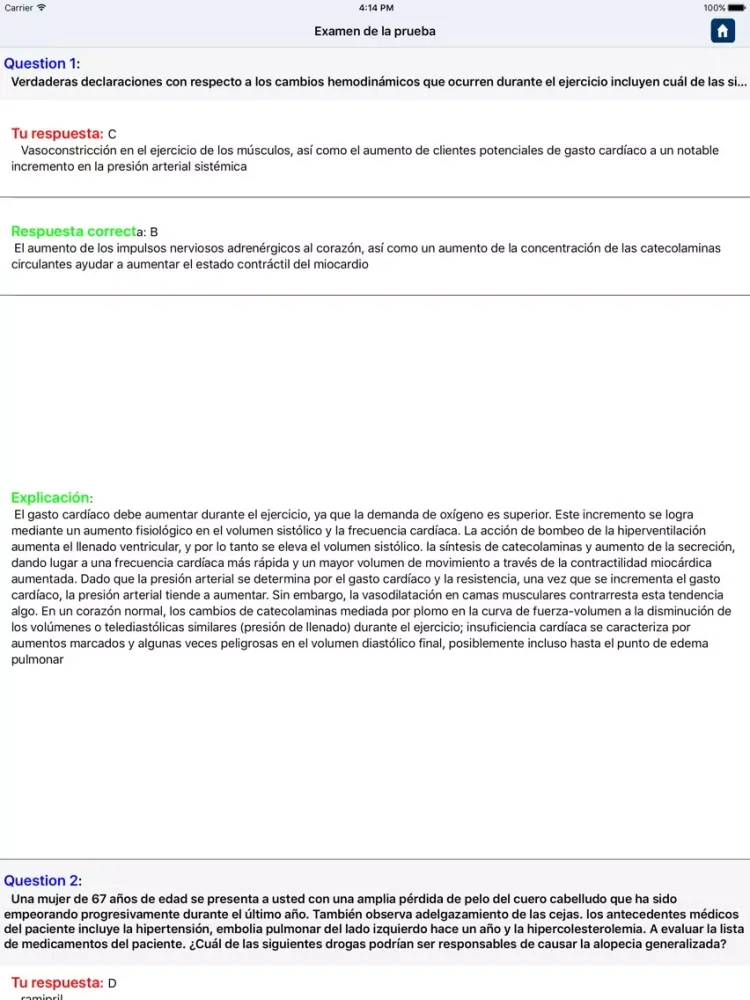 Prueba de Medicina Interna iPad 應用截圖