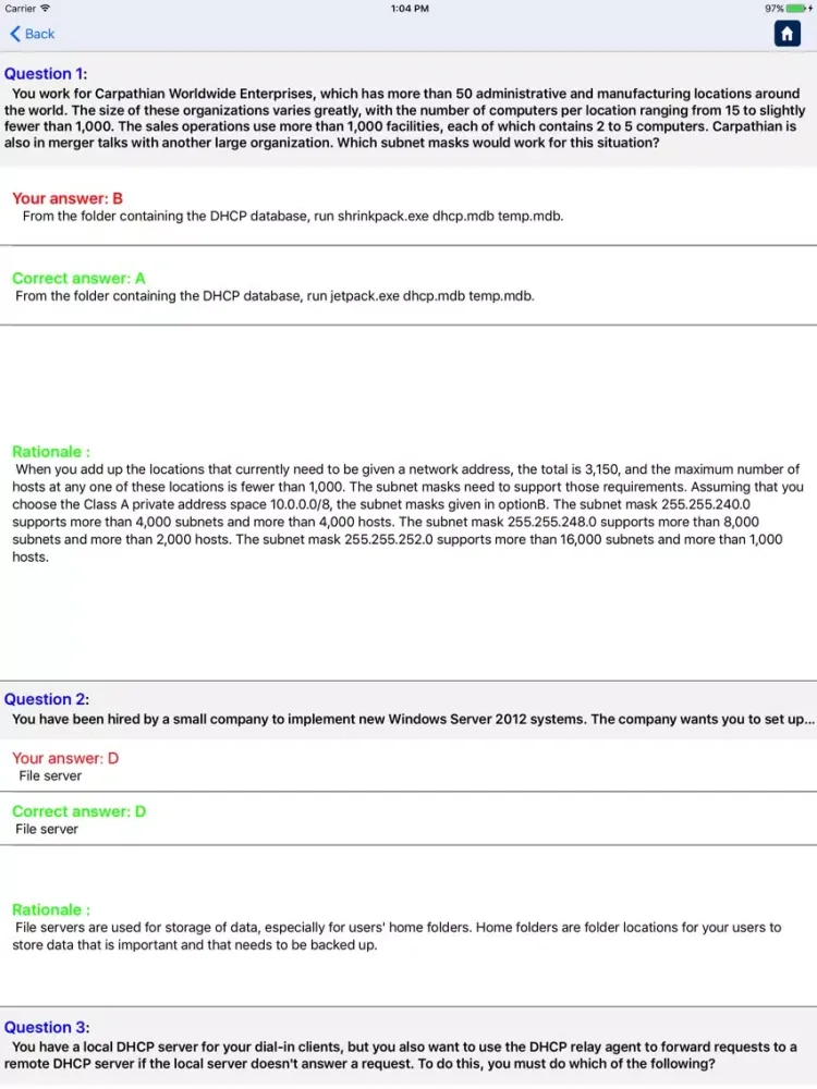 Screenshot di MCSA Exam Prep iPad 