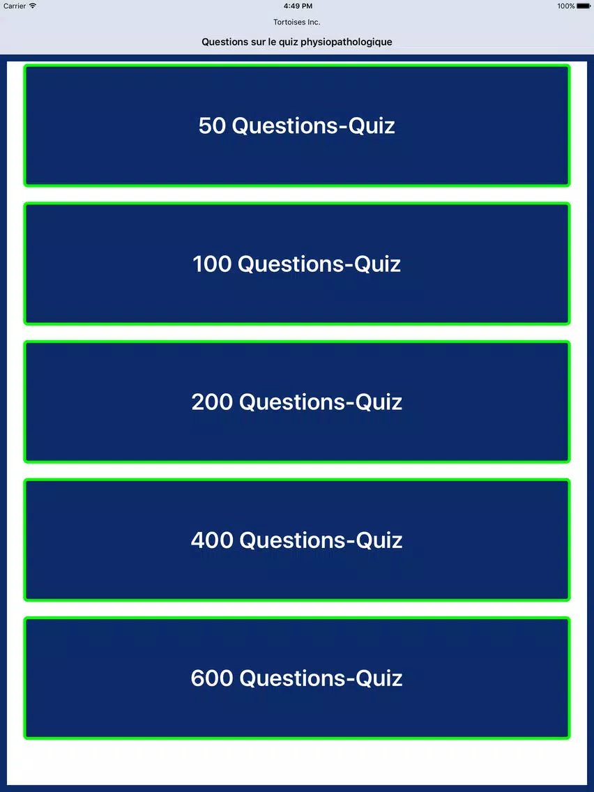 Ảnh chụp màn hình của pathophysiology Quiz Questions in French iPad 