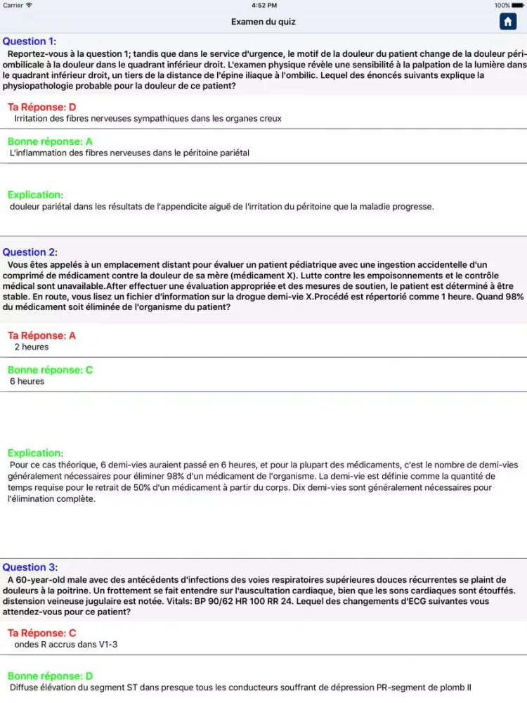 pathophysiology Quiz Questions in French iPad  স্ক্রিনশট