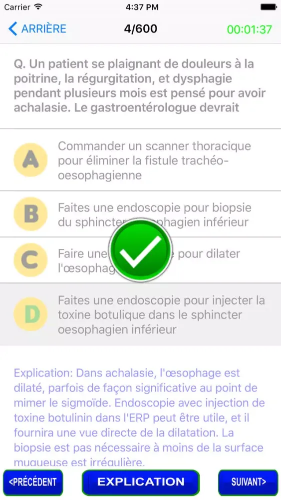 pathophysiology Quiz Questions in French স্ক্রিনশট