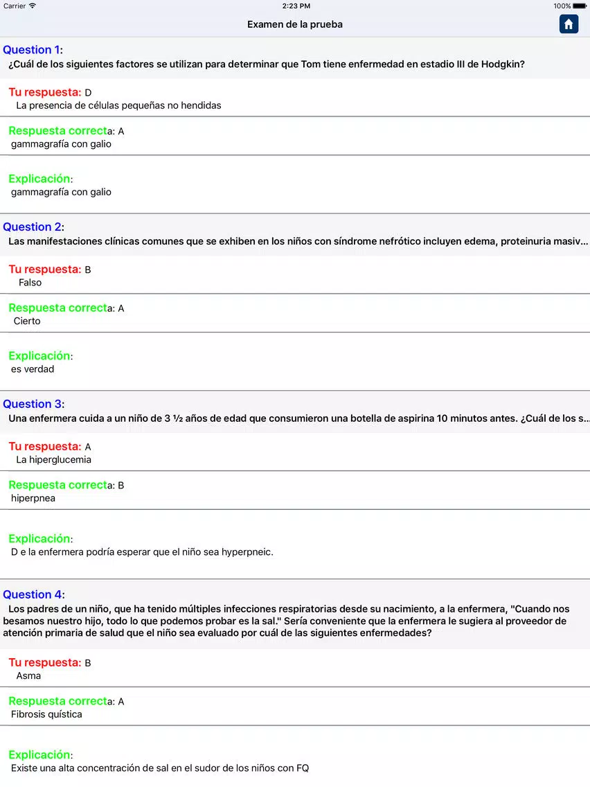 Capturas de pantalla de Examen de Enfermería Pediátrica iPad 