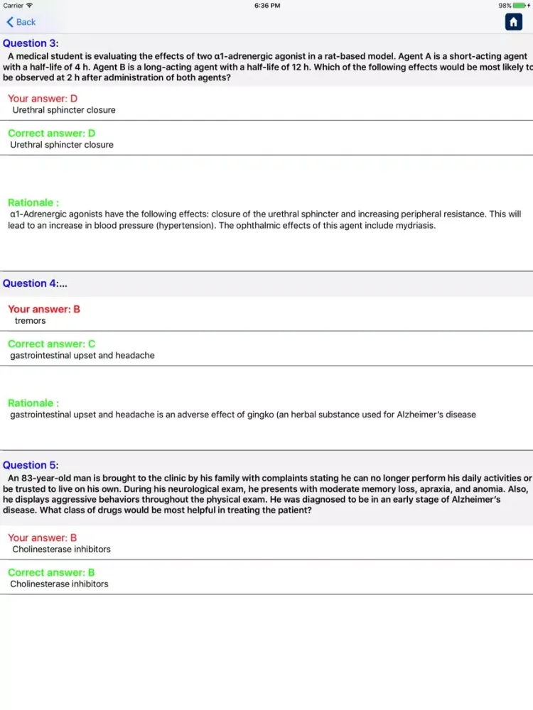 Ảnh chụp màn hình của Pharmacology Quiz Questions iPad 