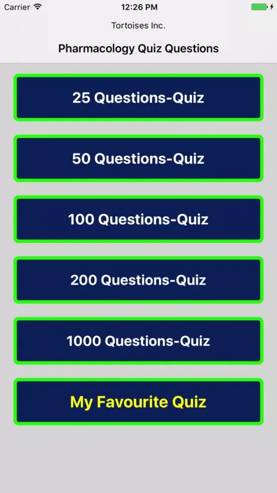 Ảnh chụp màn hình của Pharmacology Quiz Questions