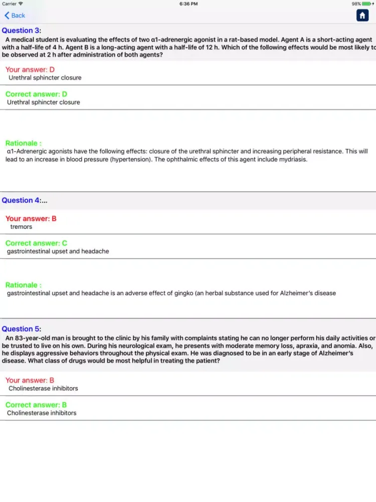 Captures d'écran de Pharmacology Quiz Questions Pro iPad 