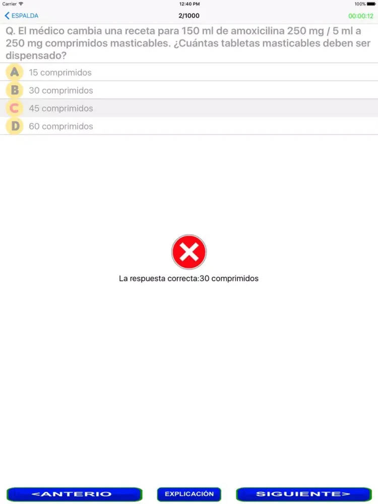 Ảnh chụp màn hình của PTCB Certificación de Técnico de Farmacia iPad 