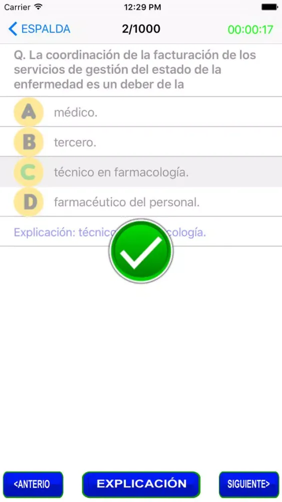 Ảnh chụp màn hình của PTCB Certificación de Técnico de Farmacia