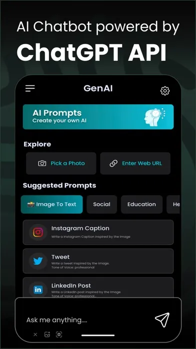 Capturas de pantalla de GenAI - AI Chatbot