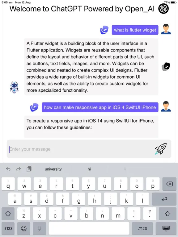 AI Chatbot Chat Assistant iPad  Screenshots