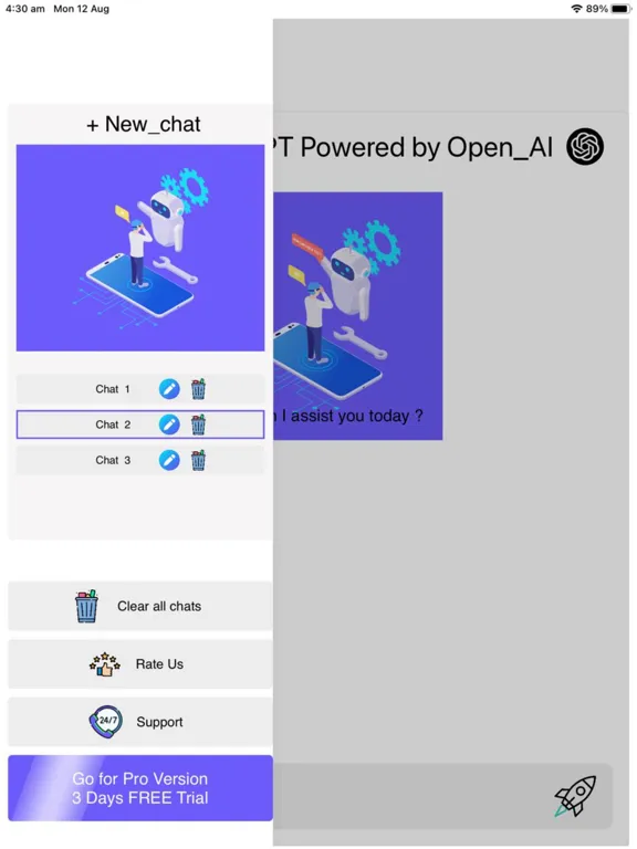 AI Chatbot Chat Assistant iPad  Screenshots