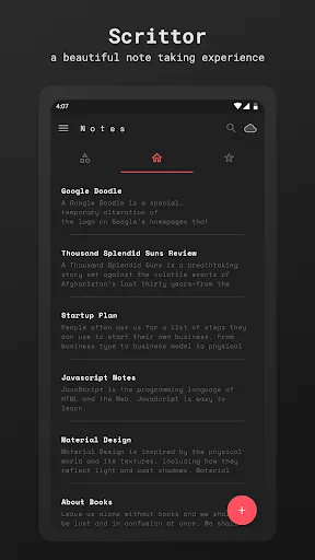 Captures d'écran de Scrittor -  A simple note app 