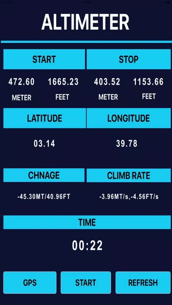 Tangkapan skrin Find Altitude Now