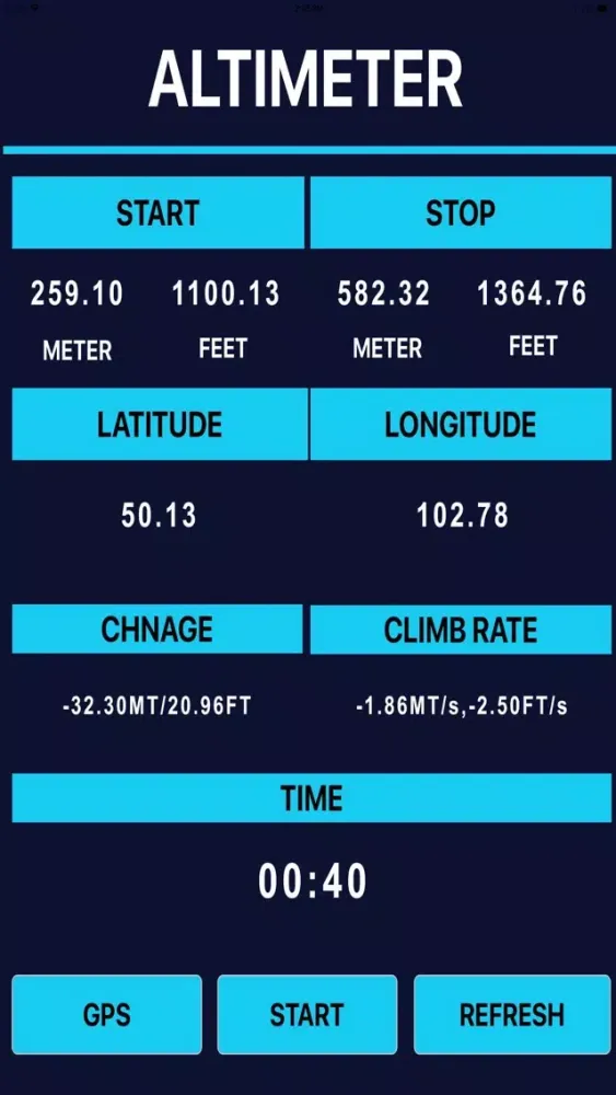 Tangkapan skrin Find Altitude Now