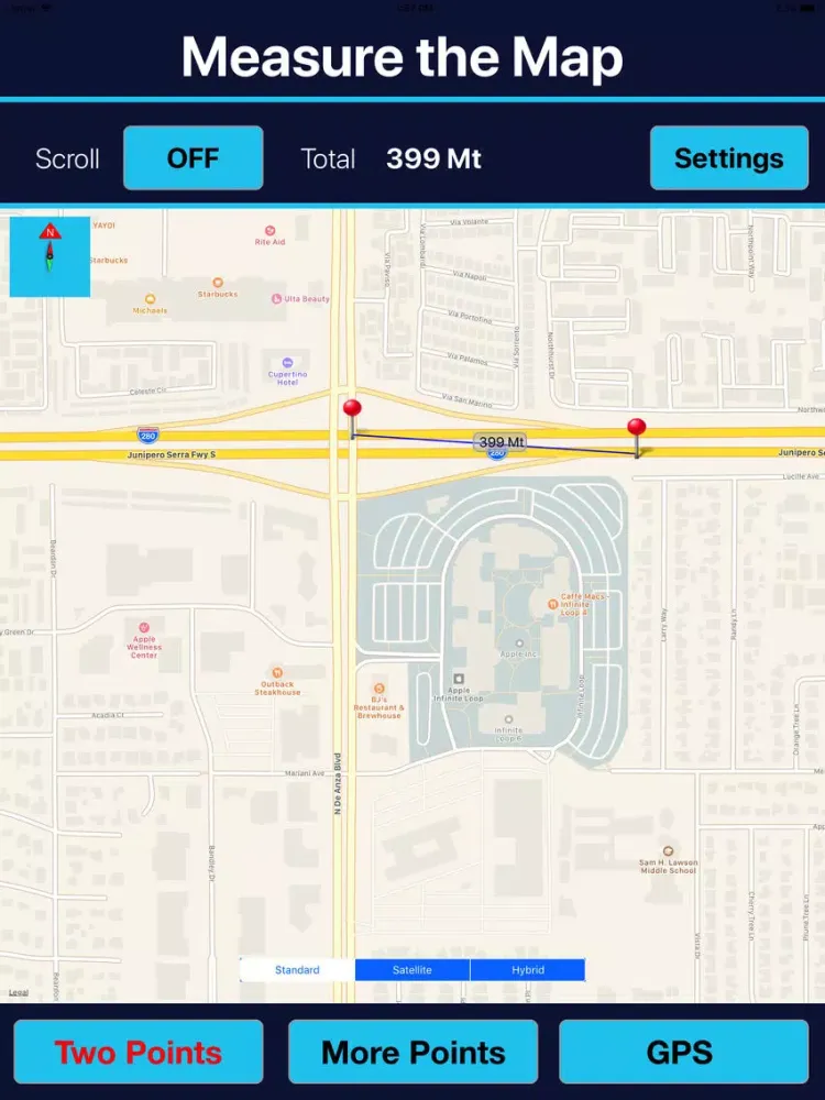 Measure Exact Distances on map iPad  스크린샷