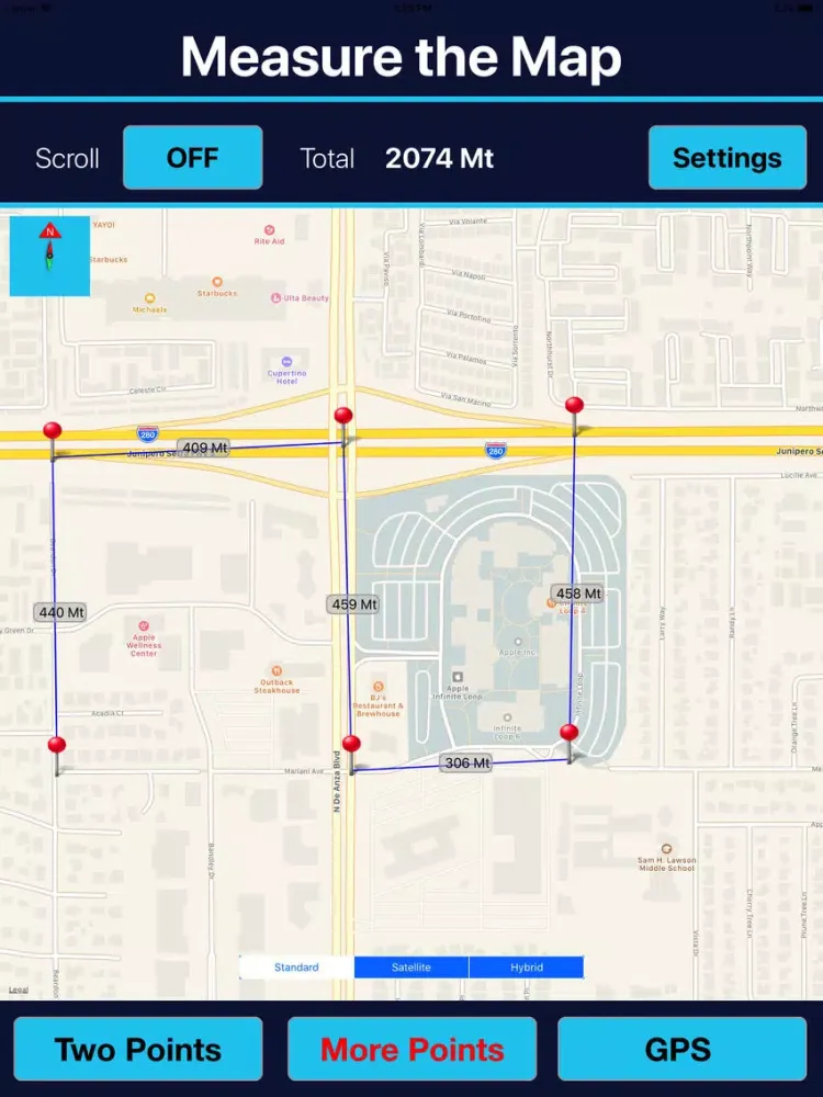 Measure Exact Distances on map iPad  스크린샷