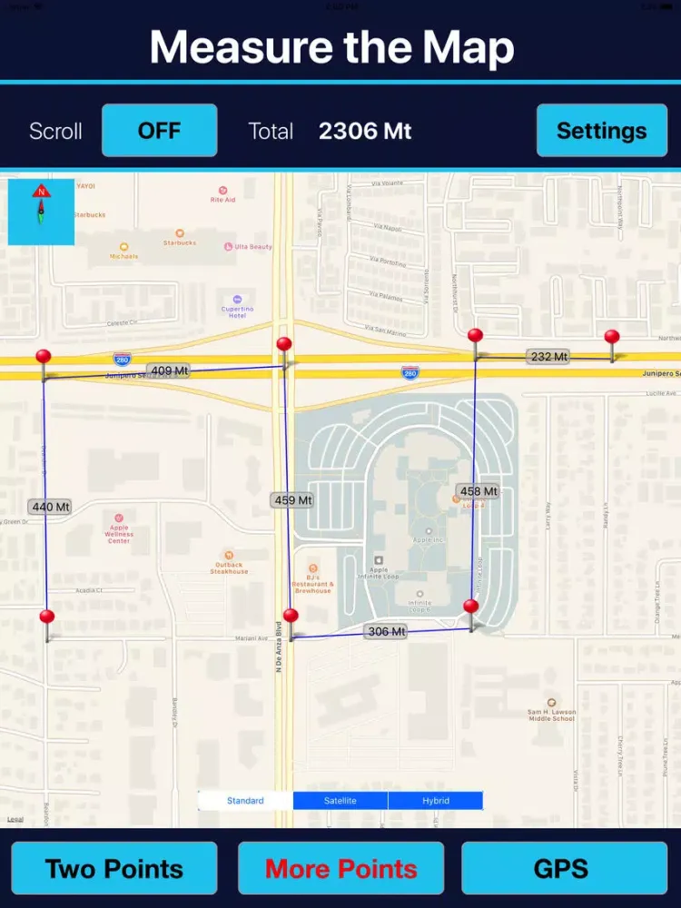 Measure Exact Distances on map iPad  스크린샷